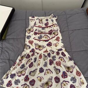 Gucci White Dress with Butterfly and Floral Print